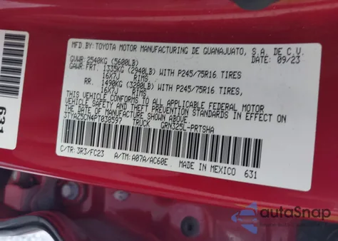 2023 Toyota Tacoma Sr5 V6 z USA, uszkodzony, nr VIN 3TYAZ5CN4PT038597